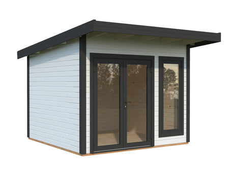 Aurelia XS (3x3m|8,4m2|44mm) Compact Modern Garden Office with Aluminium Doors and Windows