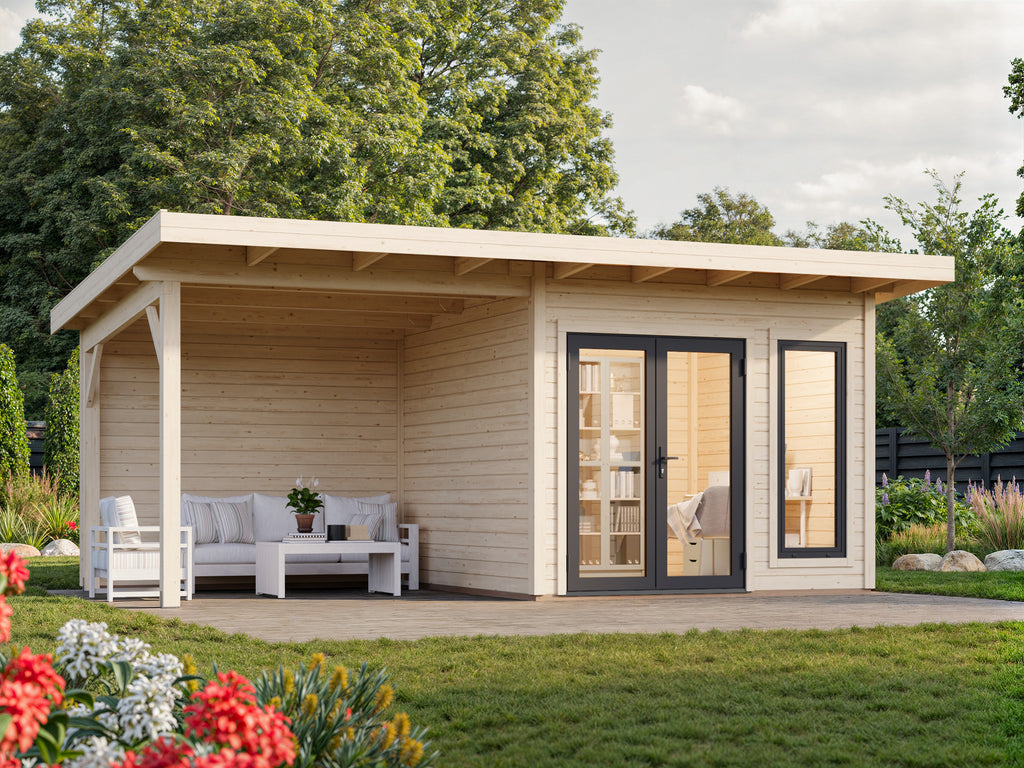 Aurelia XS+ (6x3m|8,4+7,9m2|44mm) Modern Garden Room with Canopy - Palmako UK