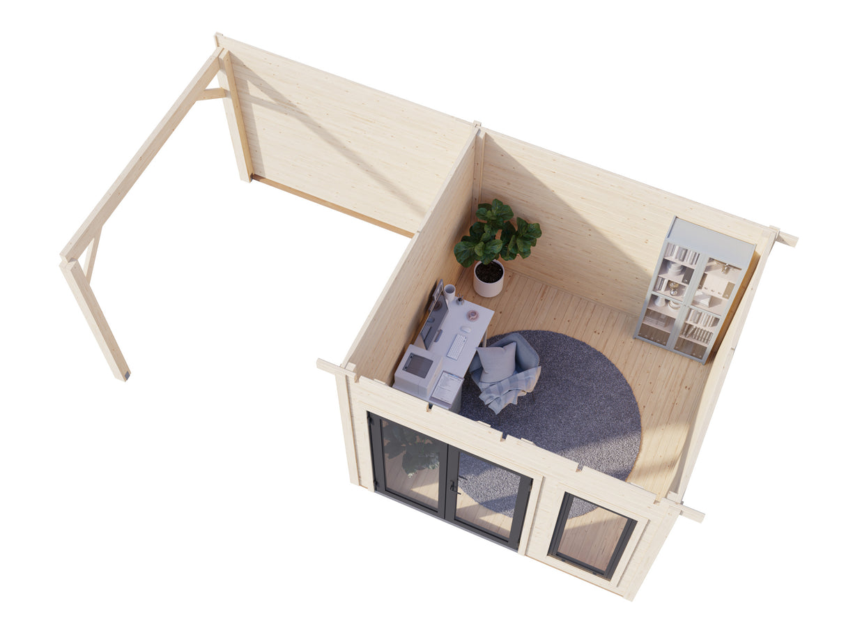 Aurelia XS+ (6x3m|8,4+7,9m2|44mm) Modern Garden Room with Canopy