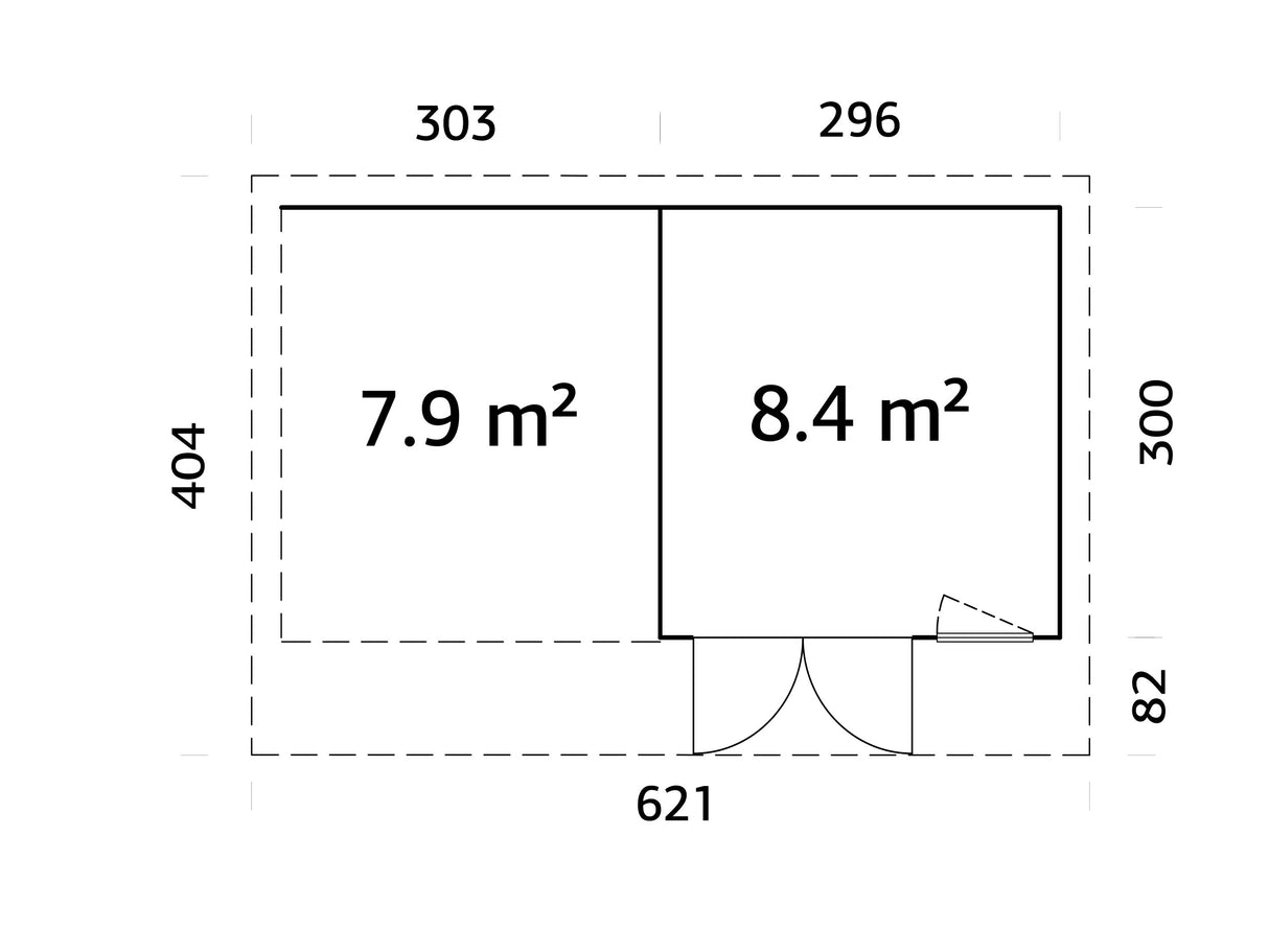 Aurelia XS+ (6x3m|8,4+7,9m2|44mm) Modern Garden Room with Canopy