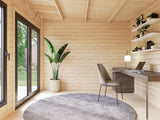 Aurelia S (4,4x3m|12,4m2|44mm ) Compact Garden Room with Side Shed - Palmako UK