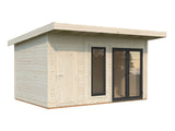 Aurelia S (4,4x3m|12,4m2|44mm ) Compact Garden Room with Side Shed