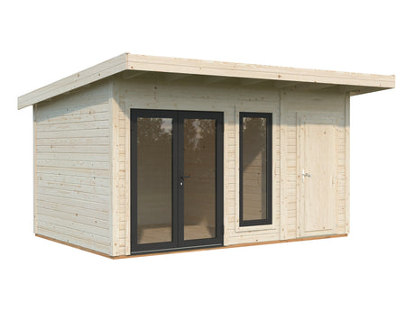 Aurelia S (4,4x3m|12,4m2|44mm ) Compact Garden Room with Side Shed