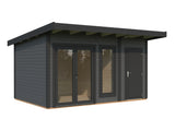 Aurelia S (4,4x3m|12,4m2|44mm ) Compact Garden Room with Side Shed - Palmako UK