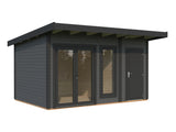 Aurelia S (4,4x3m|12,4m2|44mm ) Compact Garden Room with Side Shed