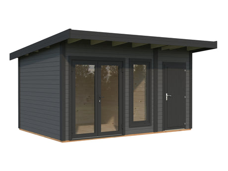 Aurelia S (4,4x3m|12,4m2|44mm ) Compact Garden Room with Side Shed