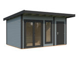 Aurelia S (4,4x3m|12,4m2|44mm ) Compact Garden Room with Side Shed - Palmako UK