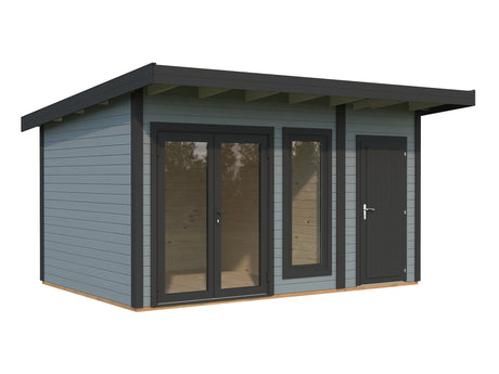 Aurelia S (4,4x3m|12,4m2|44mm ) Compact Garden Room with Side Shed