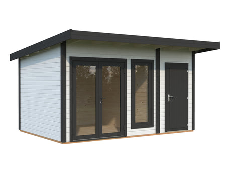 Aurelia S (4,4x3m|12,4m2|44mm ) Compact Garden Room with Side Shed