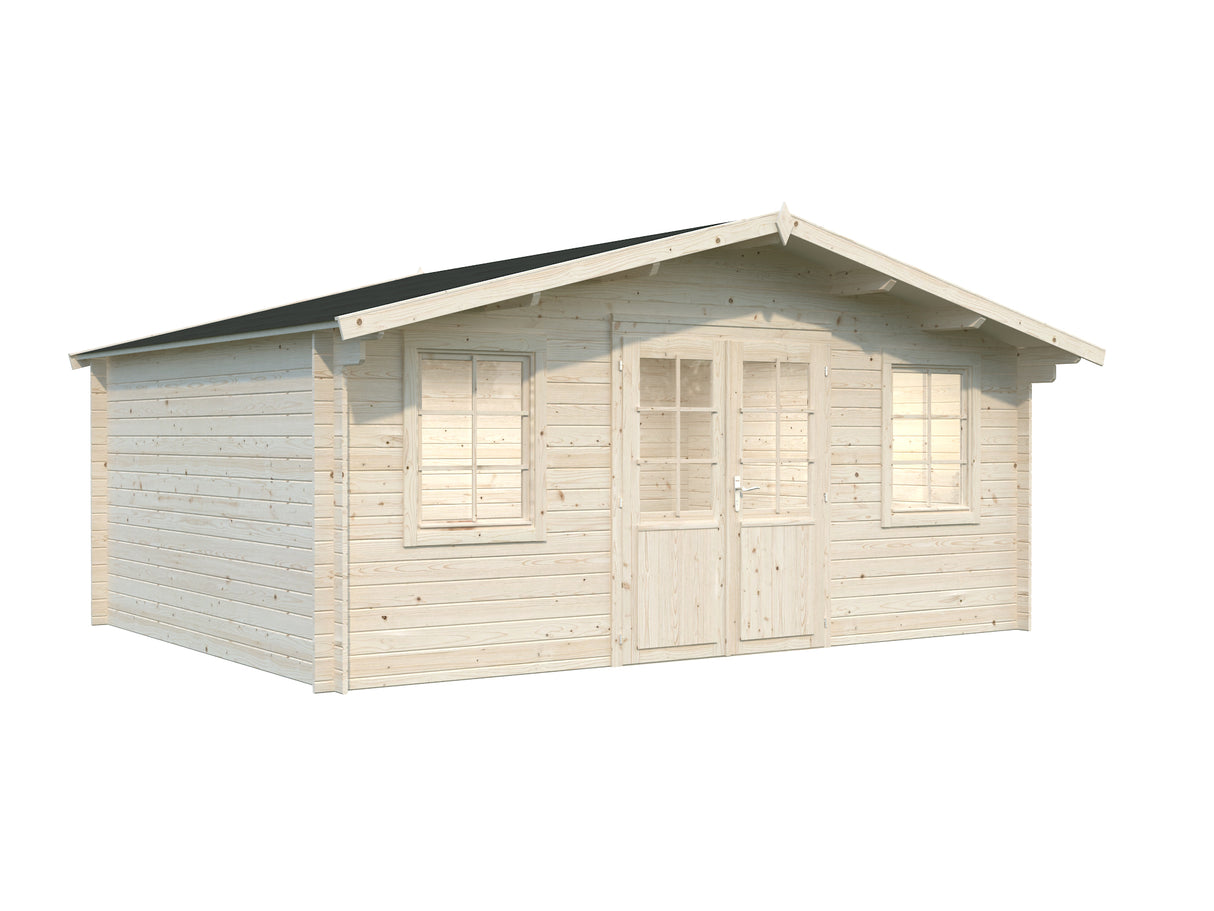 Klara L (5x3.8m | 17.0m2 | 28mm) Under 2.5m Garden Log Cabin