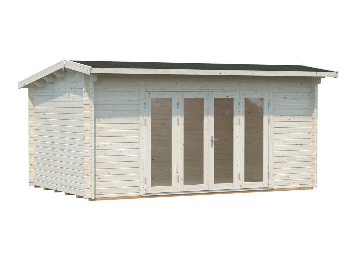 Ines L (4.8x3m | 13.7m2 | 44mm) Roomy Garden Office with Bi-Fold Doors