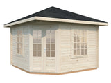 Melanie M (3.3x3.3m | 9.9m2 | 44mm) Heavy Duty Corner Summer House