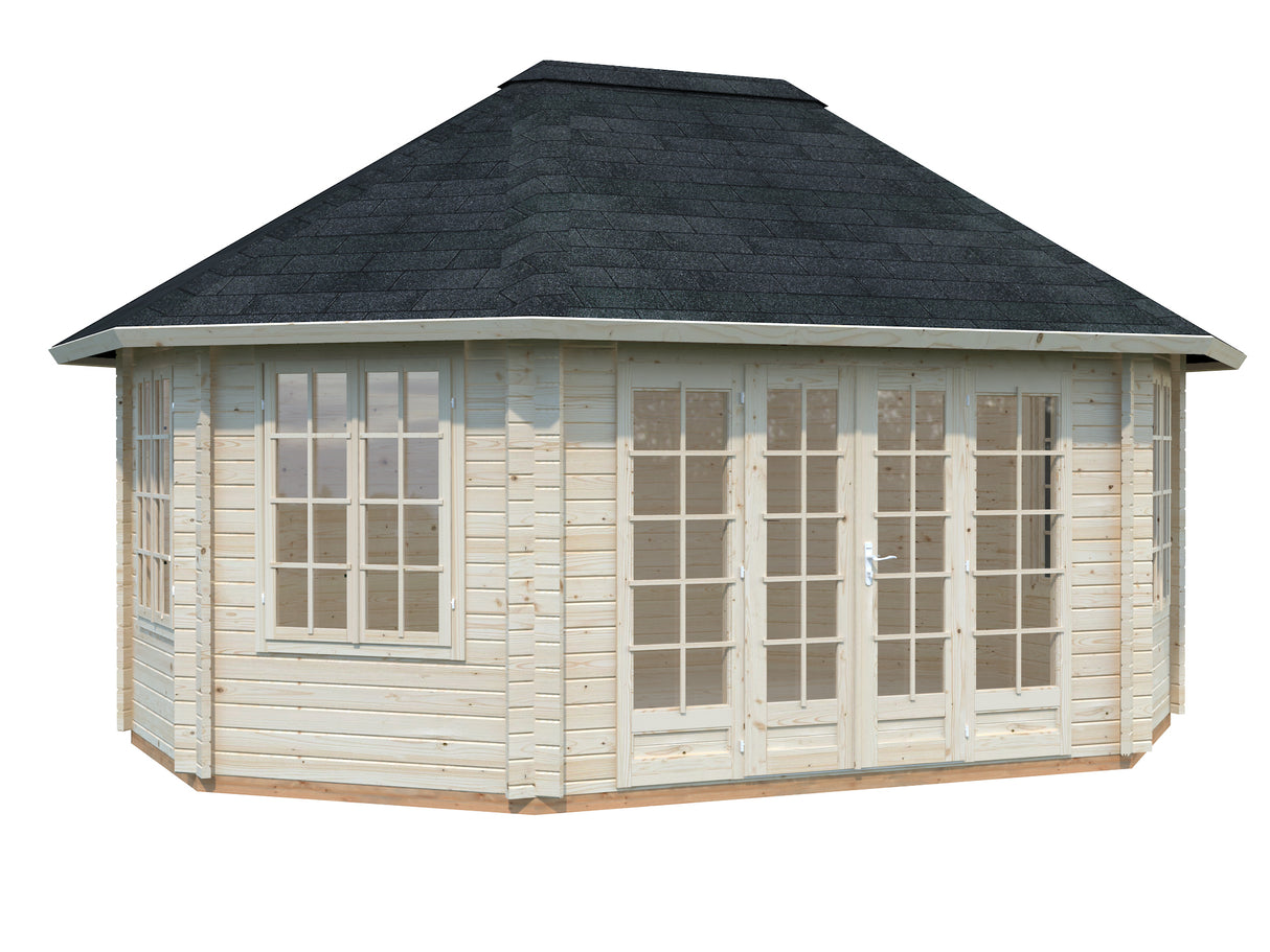 Hanna (5.7x4.2m | 20.3m2 | 44mm) Large Glazed Garden Gazebo