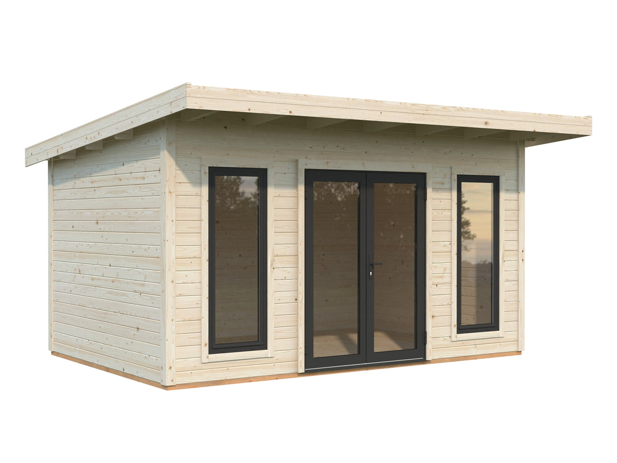 Aurelia M (4,5x3m|12,7m2|44mm ) Garden Office with Aliminium Doors and Windows