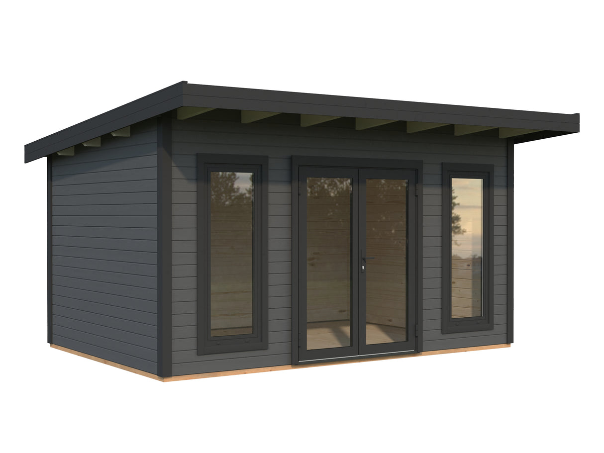 Aurelia M (4,5x3m|12,7m2|44mm ) Garden Office with Aliminium Doors and Windows