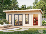 Aurelia XL (5,9x3m|16,7m2|44mm ) Modern Garden Room with Tool Shed - Palmako UK