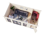 Aurelia XL (5,9x3m|16,7m2|44mm ) Modern Garden Room with Tool Shed - Palmako UK