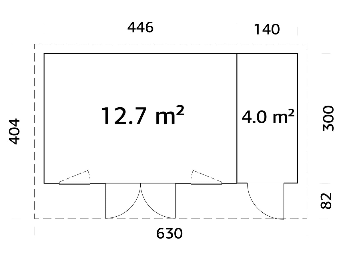 Aurelia XL (5,9x3m|16,7m2|44mm ) Modern Garden Room with Tool Shed