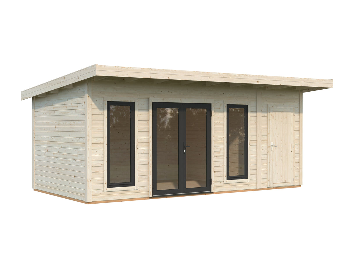 Aurelia XL (5,9x3m|16,7m2|44mm ) Modern Garden Room with Tool Shed