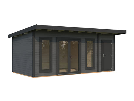 Aurelia XL (5,9x3m|16,7m2|44mm ) Modern Garden Room with Tool Shed
