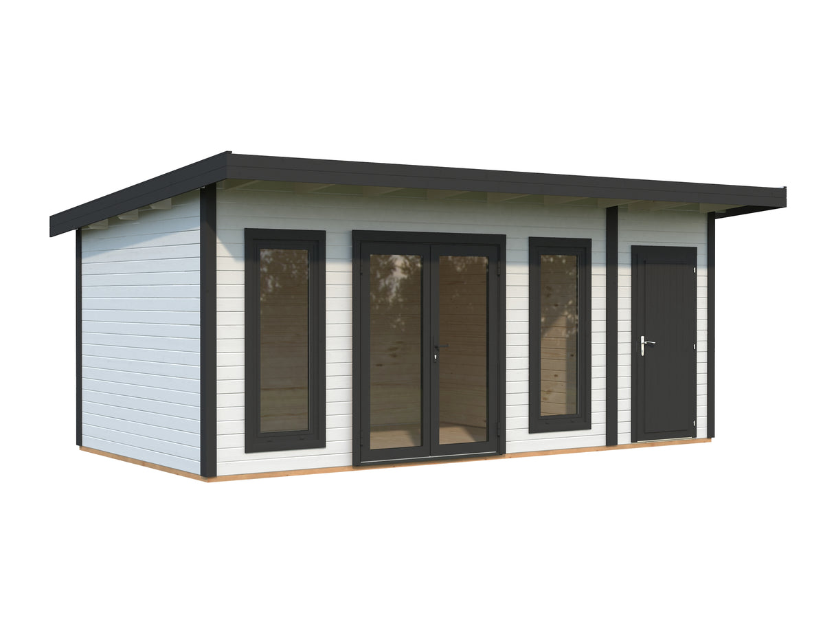 Aurelia XL (5,9x3m|16,7m2|44mm ) Modern Garden Room with Tool Shed