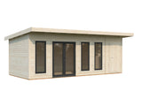 Aurelia XXL (6,7x3m|19,2m2|44mm ) Pent Roof Garden Room with Side Shed - Palmako UK