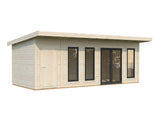 Aurelia XXL (6,7x3m|19,2m2|44mm ) Pent Roof Garden Room with Side Shed