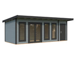 Aurelia XXL (6,7x3m|19,2m2|44mm ) Pent Roof Garden Room with Side Shed