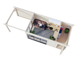 Andrea L+ (8,3x3m|15,2+7,9m2|44mm ) Sliding Door Garden Cabin with Canopy and Side Shed - Palmako UK