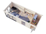 Andrea M+ (7,4x3m|21,1m2|44mm ) Modern Log Cabin with Side Shed - Palmako UK