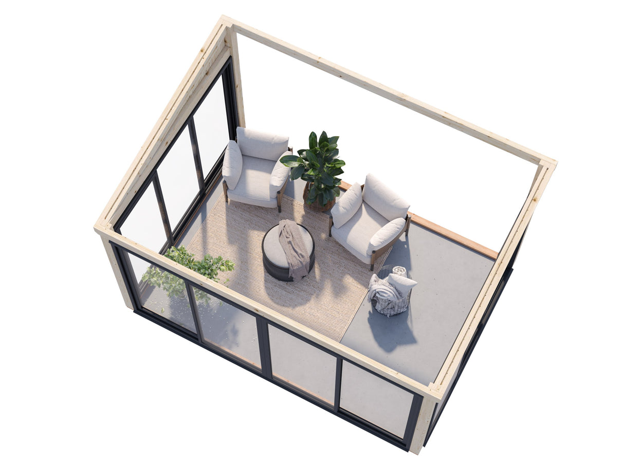 Lumi M (4,2x3m|11,6m2|120x120mm ) Glass Extension Attached Conservatory