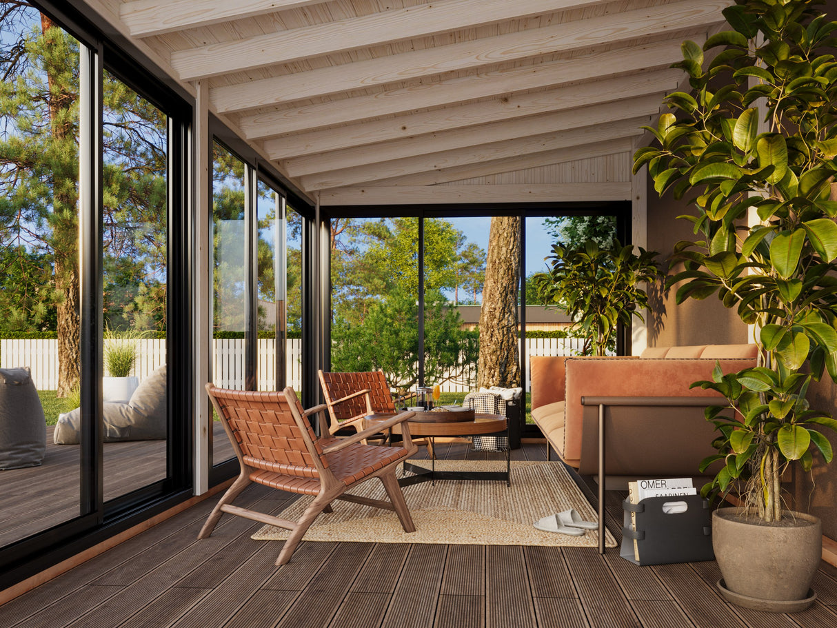 Lumi S (5,8x3m|16,2m2|120x120mm ) Modern House-Attached Conservatory