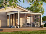 Lumi L (4,2x4,2m|16,6m2|120x120mm ) Attached Timber & Glass Conservatory - Palmako UK