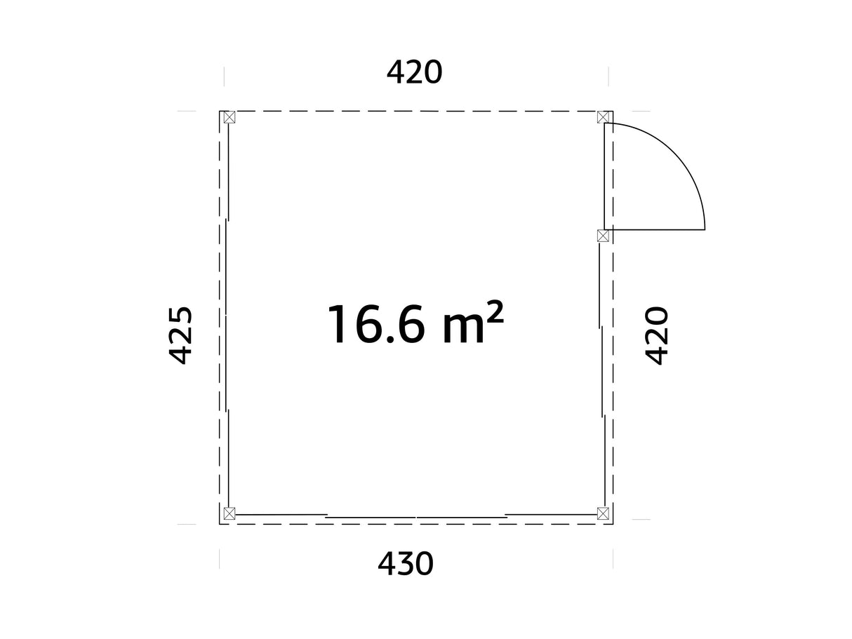 Lumi L (4,2x4,2m|16,6m2|120x120mm ) Attached Timber & Glass Conservatory