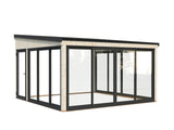 Lumi L (4,2x4,2m|16,6m2|120x120mm ) Attached Timber & Glass Conservatory - Palmako UK
