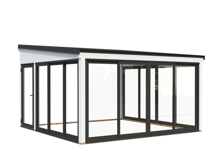 Lumi L (4,2x4,2m|16,6m2|120x120mm ) Attached Timber & Glass Conservatory