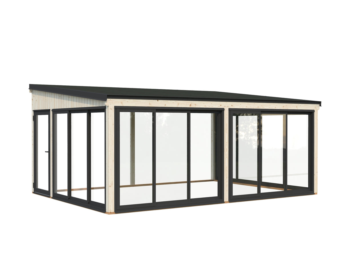 Lumi XL(5,8x4,2m|23,3m2|120x120mm ) Spacious Attached Glass Conservatory