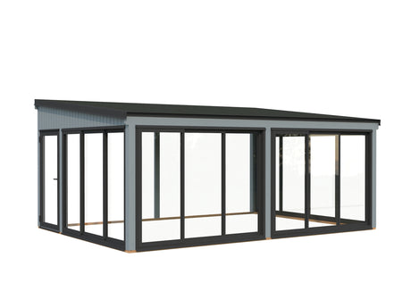 Lumi XL(5,8x4,2m|23,3m2|120x120mm ) Spacious Attached Glass Conservatory