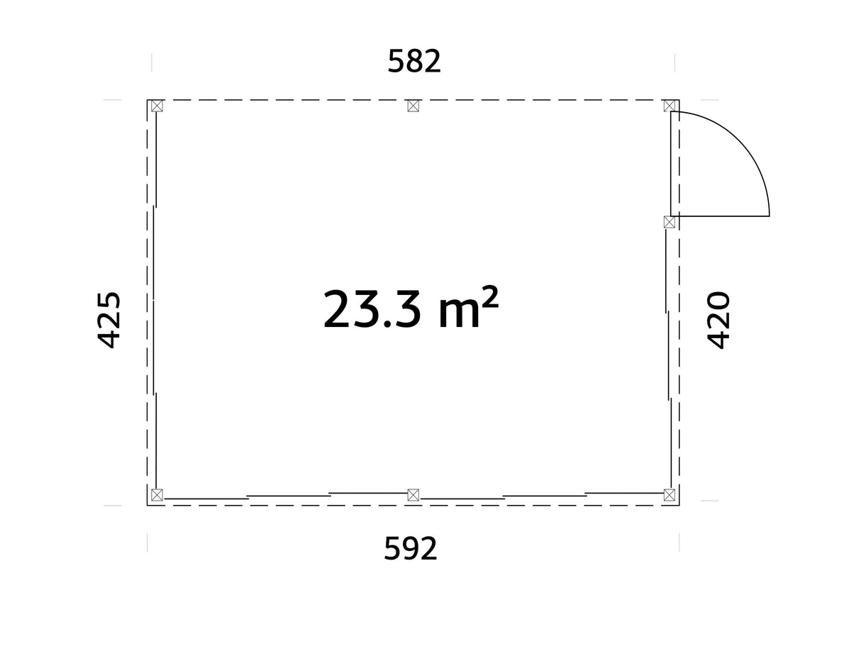 Lumi XL(5,8x4,2m|23,3m2|120x120mm ) Spacious Attached Glass Conservatory