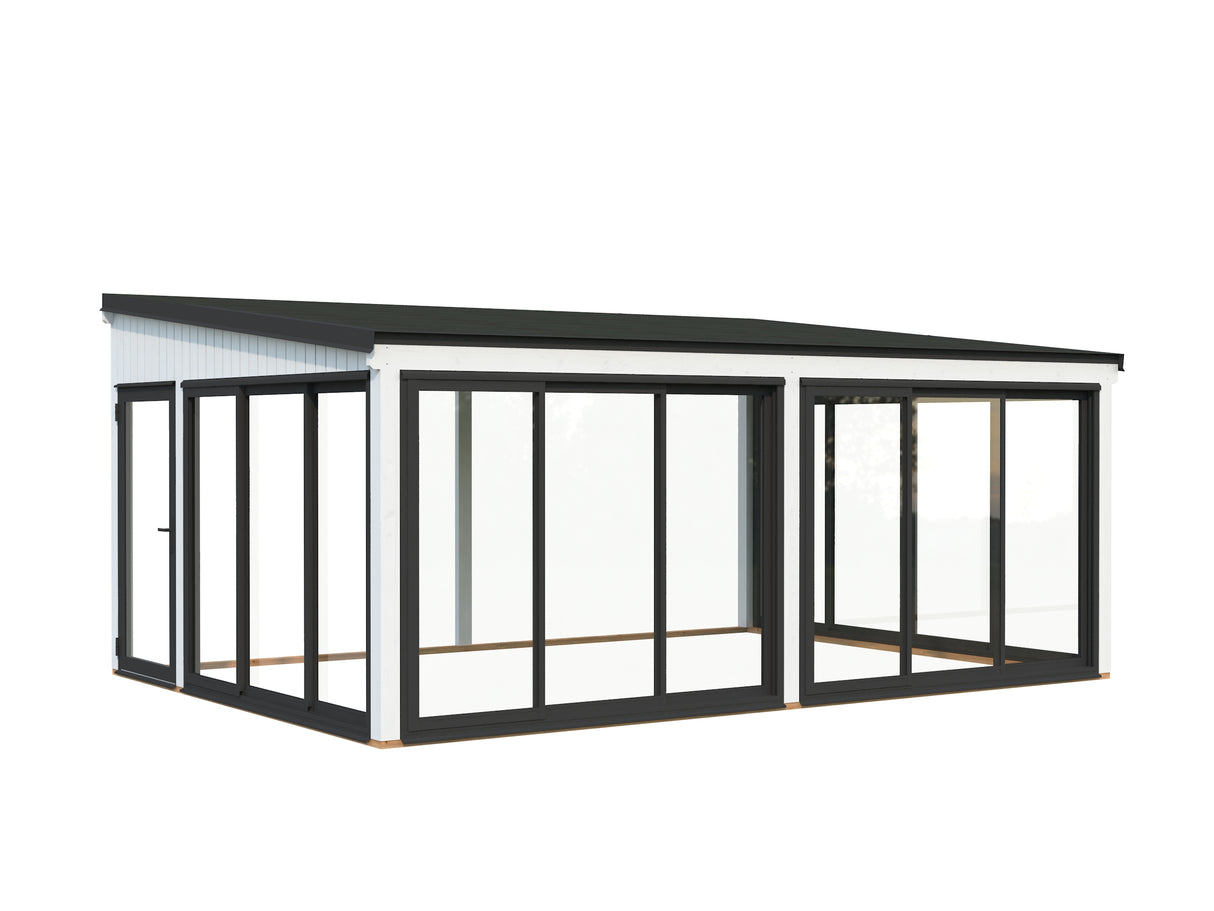Lumi XL(5,8x4,2m|23,3m2|120x120mm ) Spacious Attached Glass Conservatory