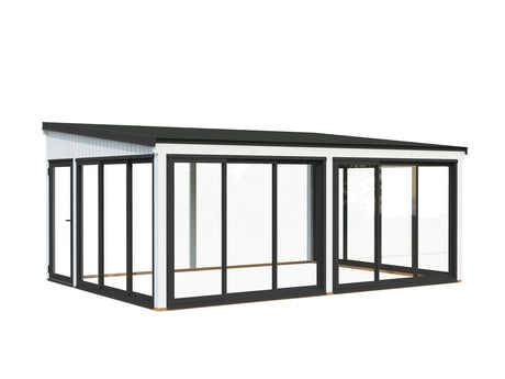 Lumi XL(5,8x4,2m|23,3m2|120x120mm ) Spacious Attached Glass Conservatory