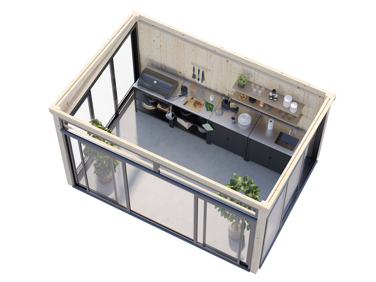 Saga S (4,2x3m|11,6m2|120x120mm ) Compact Detached Garden Conservatory