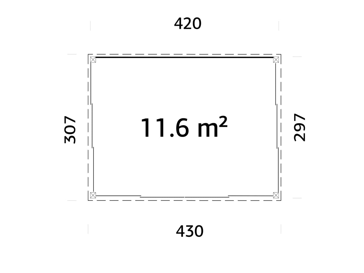 Saga S (4,2x3m|11,6m2|120x120mm ) Compact Detached Garden Conservatory