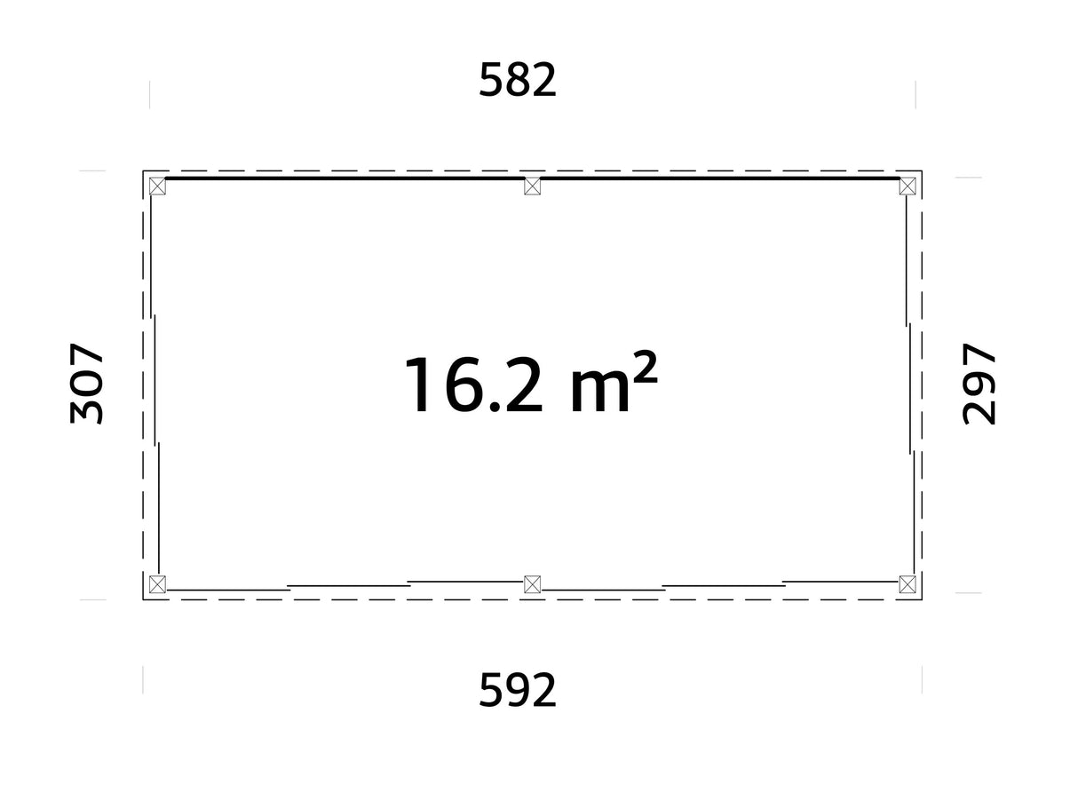 Saga M (5,8x3m|16,2m2|120x120mm ) Detached Modern Glass Conservatory