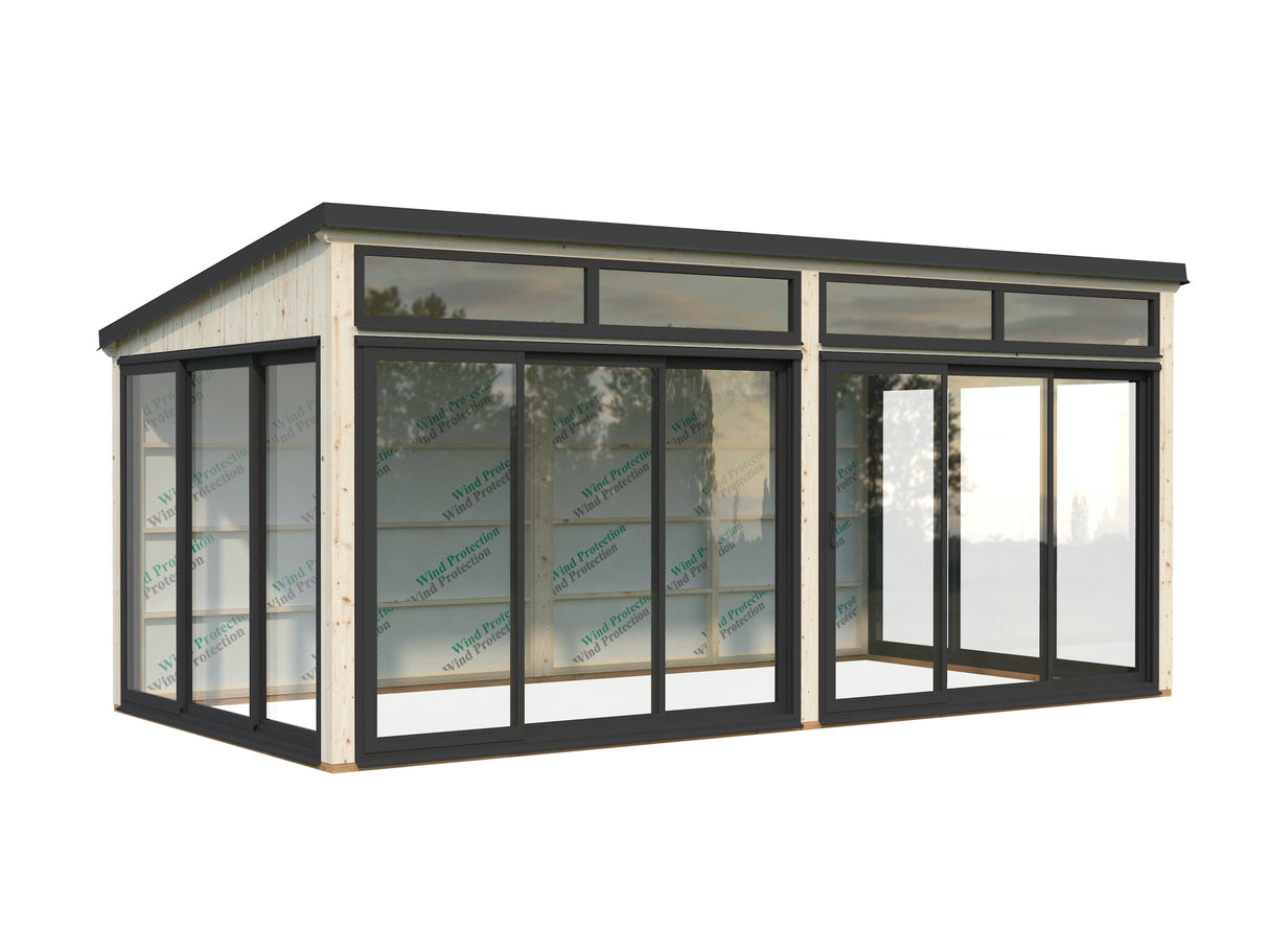 Saga M (5,8x3m|16,2m2|120x120mm ) Detached Modern Glass Conservatory