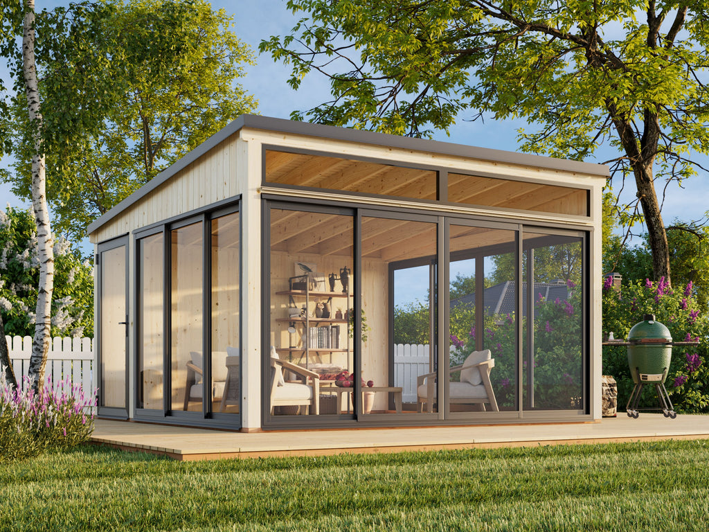 Saga L (4,2x4,2m|16,6m2|120x120mm ) Detached Conservatory Summer House - Palmako UK