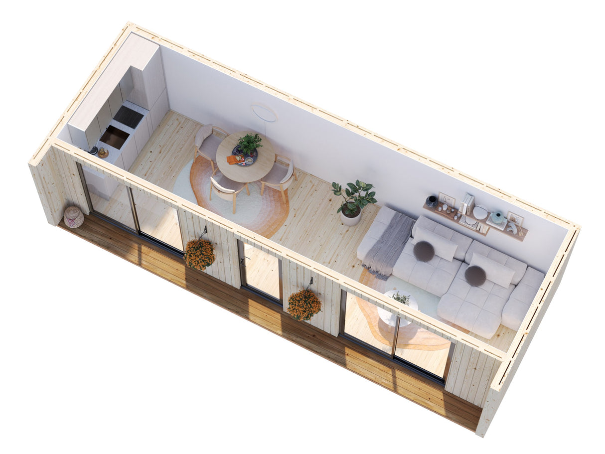 Rebekka L (9,x3,4m|22,4m2|18mm ) Spacious Insulation-ready Nordic Tiny House