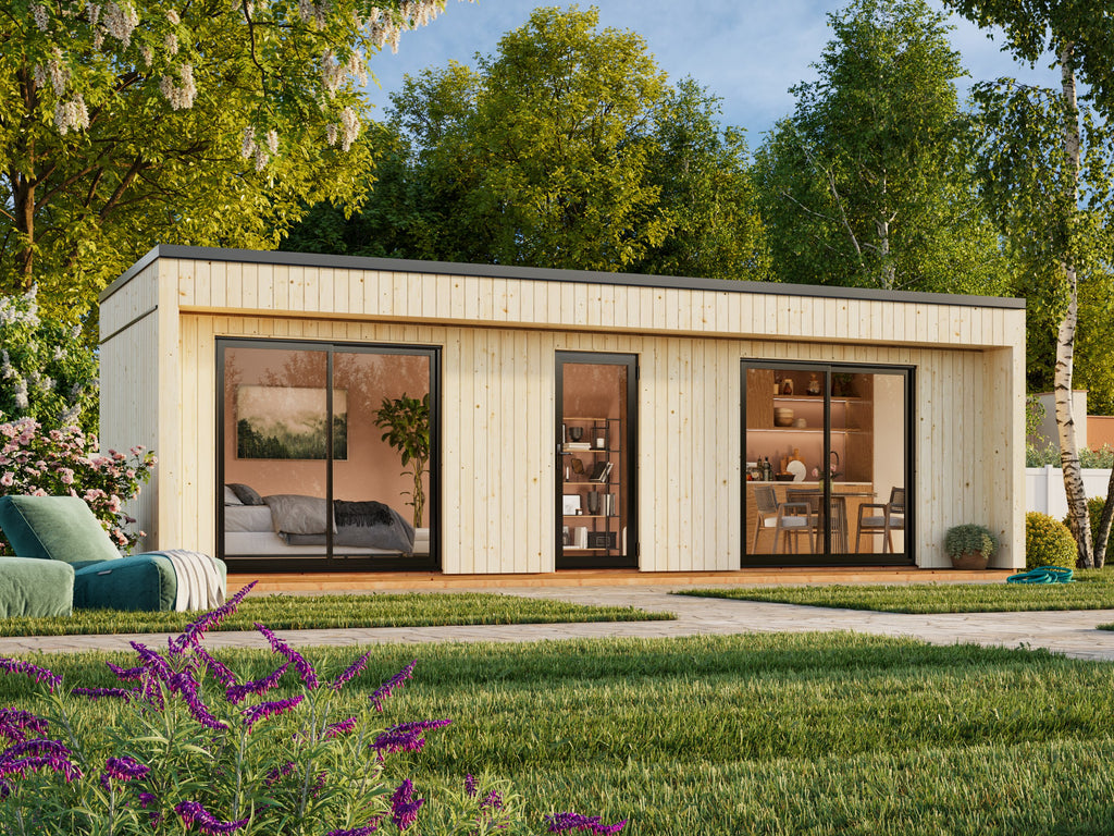 Johanna L (9,x3,4m|22,4m2|18mm ) Flat-roof Nordic Tiny House - Insulation-ready - Palmako UK