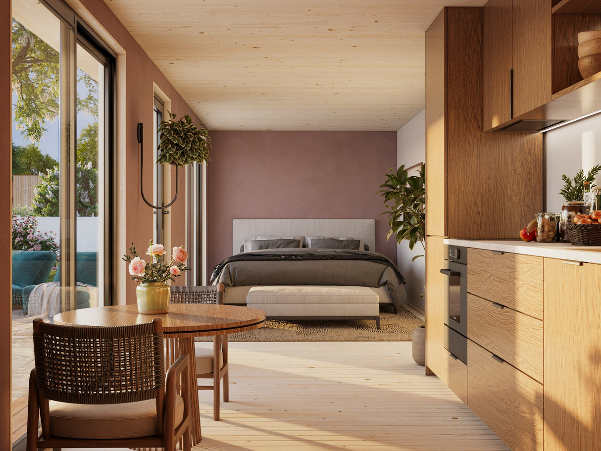 Johanna L (9,x3,4m|22,4m2|18mm ) Flat-roof Nordic Tiny House - Insulation-ready