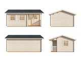 Susanna M (5.3x4m | 16.4m2 | 44mm) Traditional Homestead Log Cabin - Palmako UK